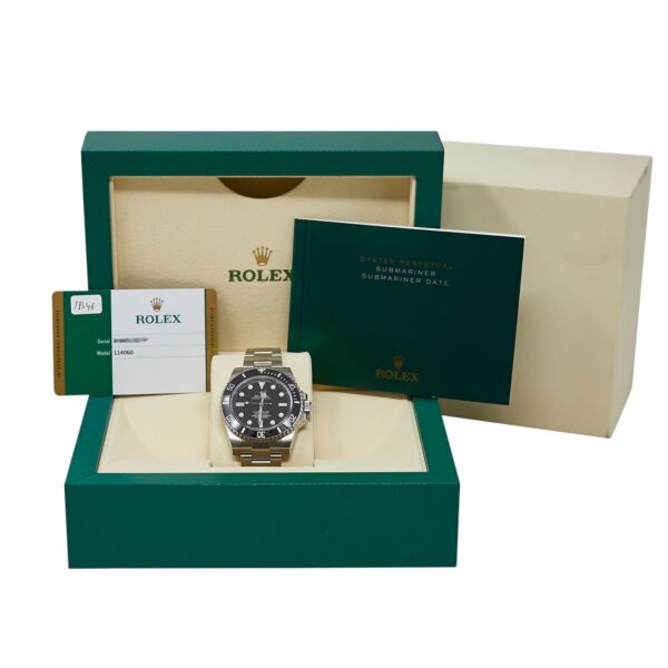 Rolex New Style Pre Owned Submariner No Date Steel Black Dial 40mm Mint Complete 2015