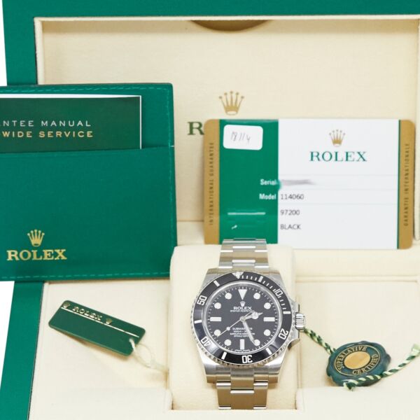 Rolex New Style Pre Owned Submariner No Date Steel Black Dial 40mm Complete Set 2017