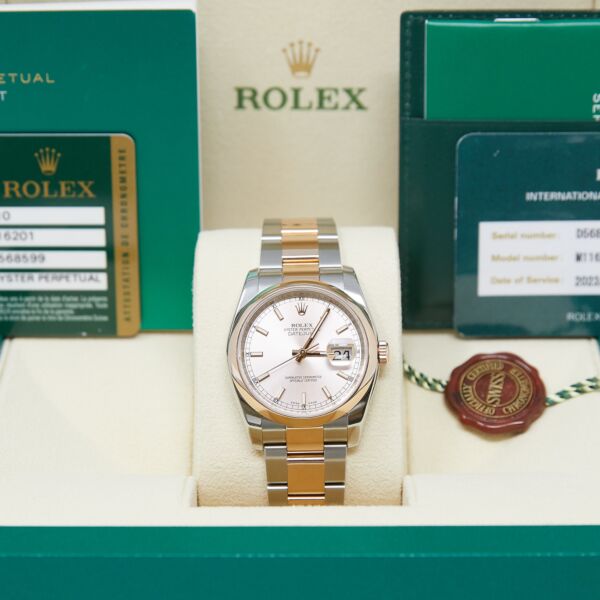 Rolex Pre-Owned Datejust 36 Steel and Rose Gold Sundust Dial on Oyster Bracelet [COMPLETE SET]