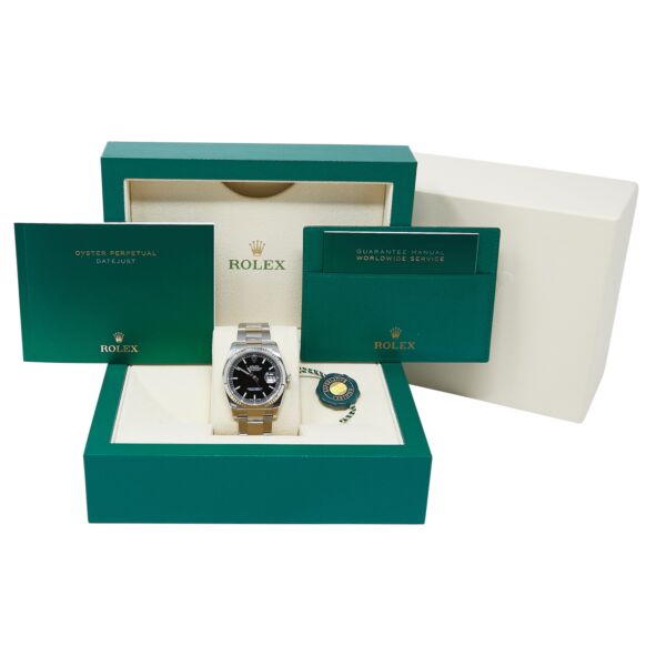 Rolex Pre-Owned Datejust Steel + White Gold Black Dial on Oyster Bracelet [WITH BOX] 36mm