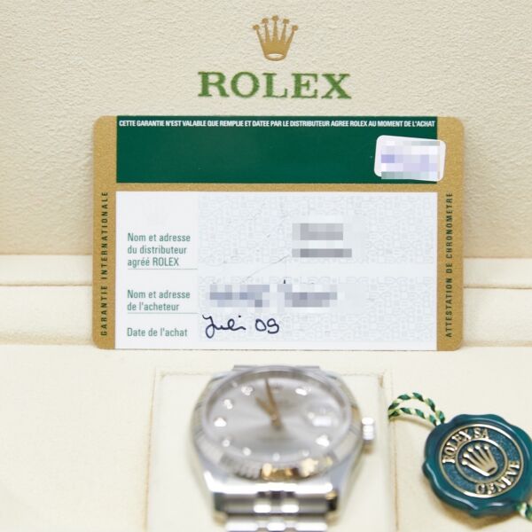 Rolex Pre-Owned Datejust Steel and White Gold Silver Diamond Dial on Jubilee [BOX, PAPERS] 36mm