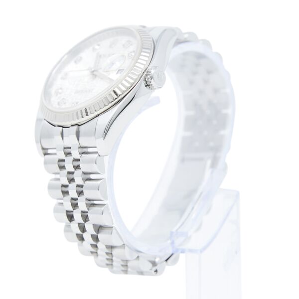 Rolex Pre Owned Datejust Steel and White Gold Factory Silver Jubilee Diamond Dial on Jubilee 36mm