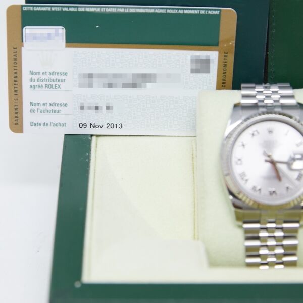 Rolex Pre-Owned Datejust 36 Steel + White Gold Silver Roman Dial [COMPLETE SET]