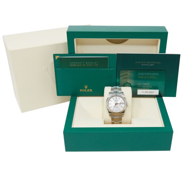 Rolex Pre-Owned Datejust 36 Steel and White Gold Silver Dial on Oyster Bracelet [COMPLETE SET] 2021