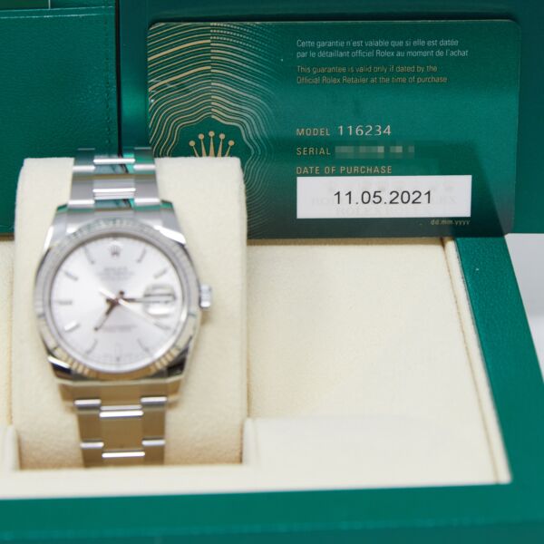 Rolex Pre-Owned Datejust 36 Steel and White Gold Silver Dial on Oyster Bracelet [COMPLETE SET] 2021