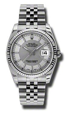 Rolex Pre Owned Datejust Steel and White Gold Silver and Steel Dial on Jubilee 36mm