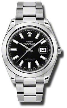 Rolex Pre Owned Datejust II Steel Black Dial on Oyster 41mm