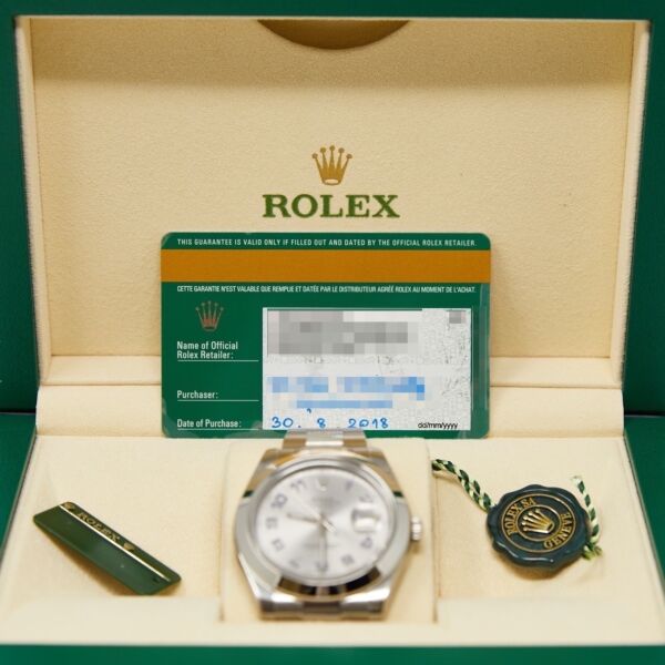 Rolex Datejust II Steel Silver and Blue Arabic Dial on Oyster 41mm Discontinued Unworn Full Stickers Complete Set