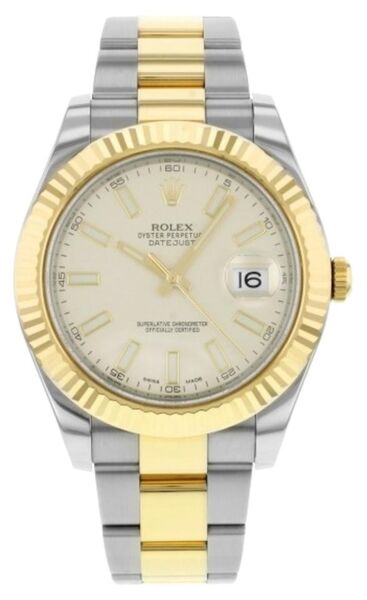 Rolex Pre Owned Datejust II Steel and Yellow Gold Ivory Dial on Oyster 41mm