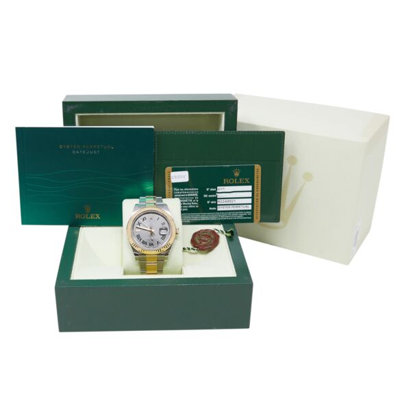 Rolex Pre-Owned Datejust II Steel & Yellow Gold Grey/Green Roman Dial on Oyster Bracelet [COMPLETE SET] 41mm