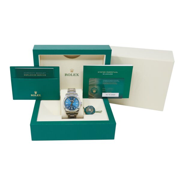 Rolex Pre-Owned Milgauss Stainless Steel Blue Dial on Oyster Bracelet [COMPLETE SET 2020] 40mm