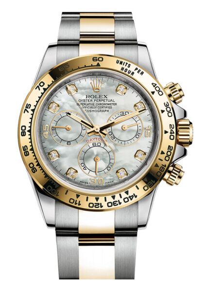 Rolex Daytona Steel and Yellow Gold Mother of Pearl Diamond Dial 40mm