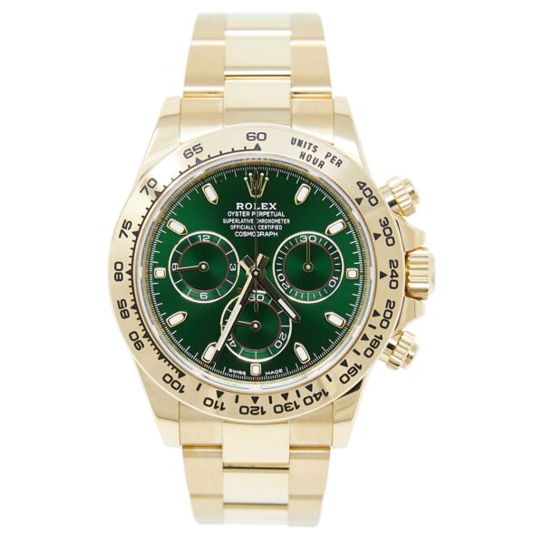 Rolex Pre-Owned Daytona Yellow Gold Cosmograph Green Dial on Oyster Bracelet [COMPLETE SET 40mm] 2020