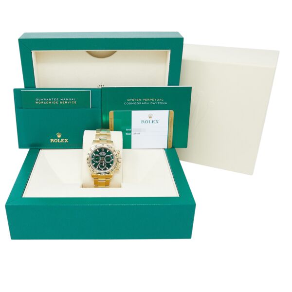 Rolex Pre-Owned Daytona Yellow Gold Cosmograph Green Dial on Oyster Bracelet [COMPLETE SET 2019] 40mm