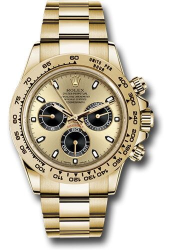 Rolex Daytona Yellow Gold Champagne Dial with Black Subdials on Oyster on Oyster 40mm