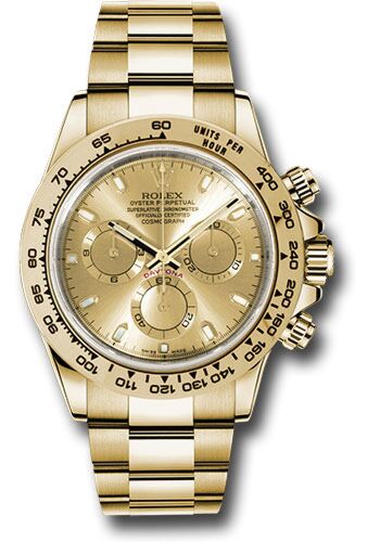 Rolex Daytona Yellow Gold Champagne Dial on Oyster 40mm
