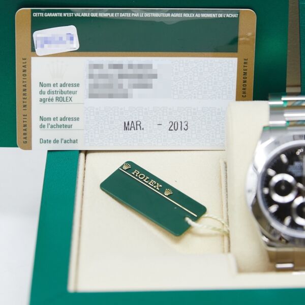 Rolex Pre-Owned Daytona Stainless Steel Black Dial on Oyster Bracelet [with BOX and Papers] 40mm
