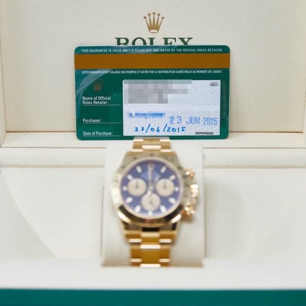 Rolex Pre Owned Daytona Yellow Gold Black 'Paul Newman' Dial on Oyster 40mm Box and Papers 2015