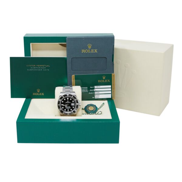 Rolex Pre Owned Submariner Steel Ceramic Black Dial Oyster Bracelet 40mm Box and Card