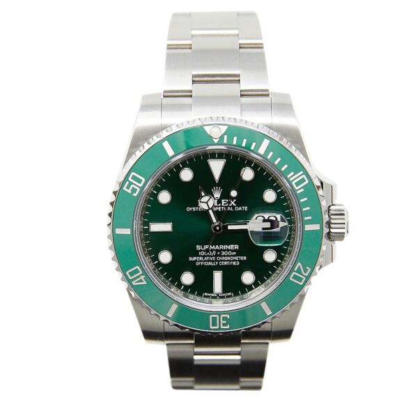 Pre Owned Submariner Steel Ceramic 'Hulk' Green Bezel and Dial on Oyster 40mm Discontinued Model Box and Papers 2020