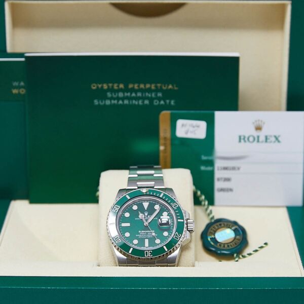 Pre Owned Submariner Steel Ceramic 'Hulk' Green Bezel and Dial on Oyster 40mm Discontinued Model Box and Papers 2019/2020