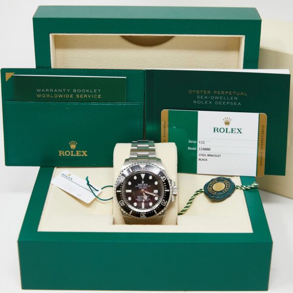 Rolex Pre Owned Ceramic Sea Dweller Deepsea Steel Black Dial on Oyster 44mm Box and Papers 2017