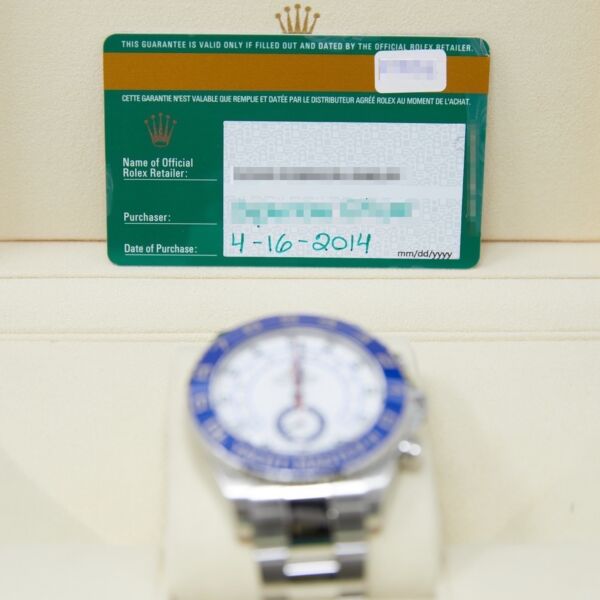 Rolex Pre Owned Yacht Master II Steel White Dial on Oyster Bracelet 44mm Complete Set 2014