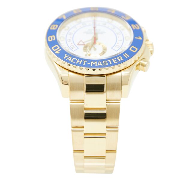 Rolex Pre Owned Yacht Master II Yellow Gold White Dial on Oyster Bracelet 44mm with Box