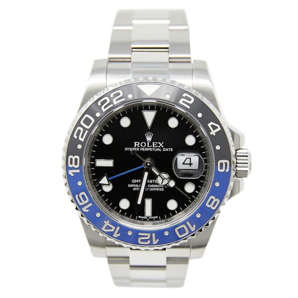 Rolex Pre-Owned GMT-Master II 'Batman' Steel Ceramic Blue/Black Bezel Black Dial on Oyster Bracelet 40mm