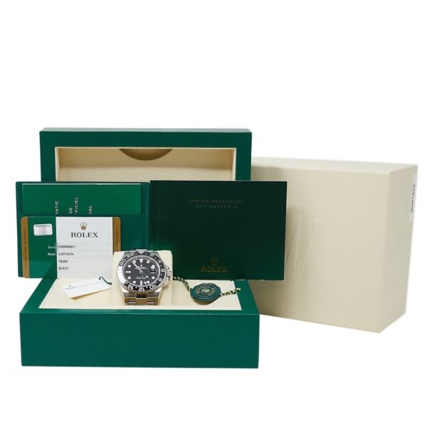 Rolex Pre-Owned GMT-Master II Steel Ceramic Bezel Black Dial on Oyster Bracelet 40mm Box and Card 2018
