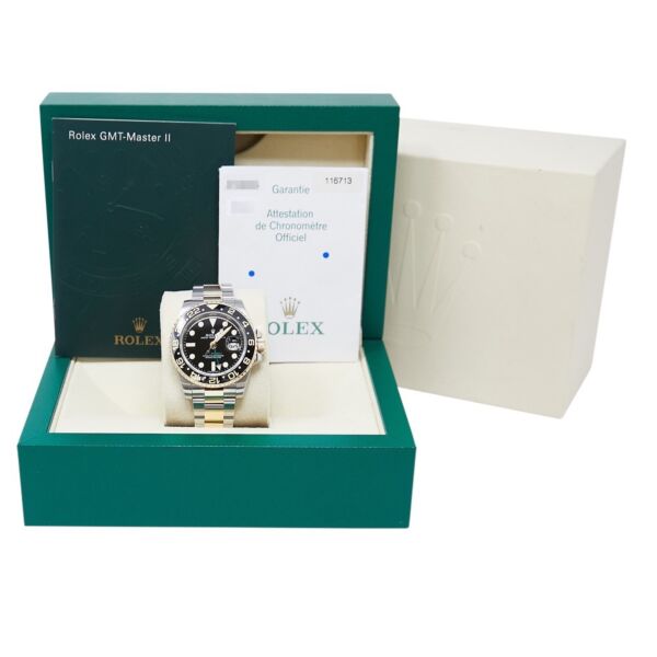 Rolex Pre-Owned GMT-Master II Steel + Yellow Gold Black Dial on Oyster Bracelet [COMPLETE SET] 40mm