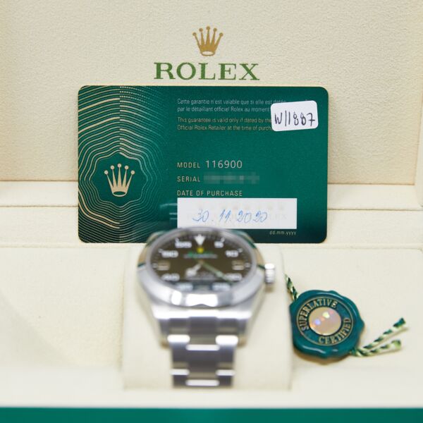 Rolex Pre-Owned Air King Stainless Steel Black Dial on Oyster Bracelet [COMPLETE SET 2020] 40mm
