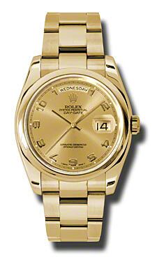 Rolex Pre Owned Day-Date President Yellow Gold Champagne Dial on Oyster 36mm