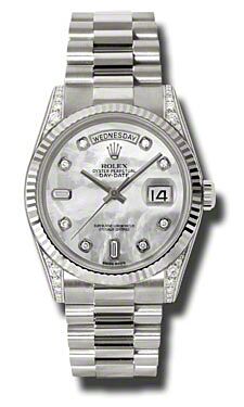 Rolex Pre Owned Day-Date President White Gold Mother of Pearl Dial 36mm