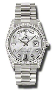 Rolex Pre Owned Day-Date President White Gold Mother of Pearl Dial 36mm