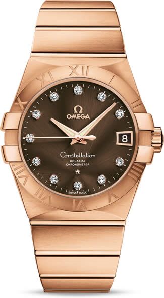 Constellation Co-Axial Automatic Brown Dial Rose Gold Men's Watch