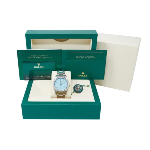 Rolex Oyster Perpetual 41 Domed Bezel Oyster Bracelet Custom Tiffany Blue Dial [UNWORN 2021]