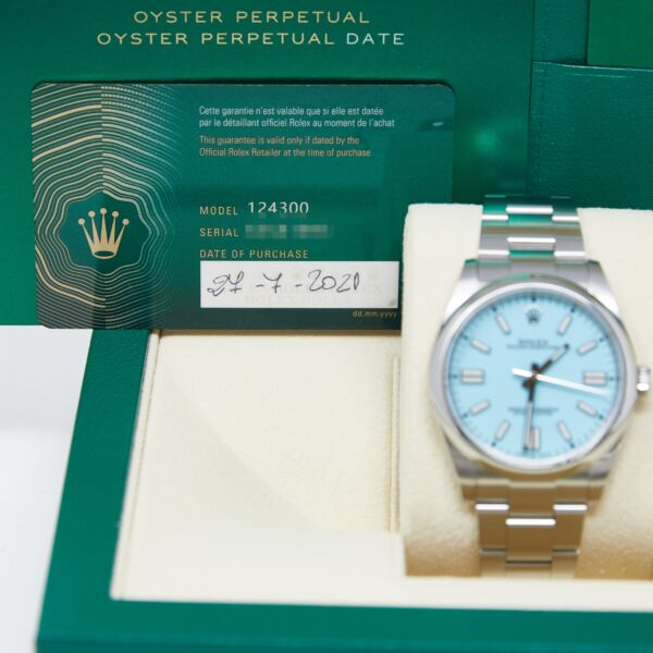 Rolex Pre-Owned Oyster Perpetual 41 Stainless Steel Turquoise Dial on Oyster Bracelet [COMPLETE SET] 2021