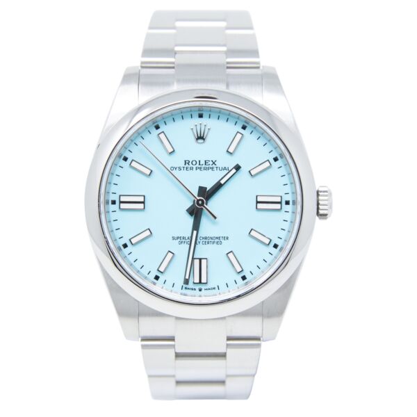 Rolex Pre-Owned Oyster Perpetual 41 Stainless Steel Turquoise Dial on Oyster Bracelet [COMPLETE SET] 2021