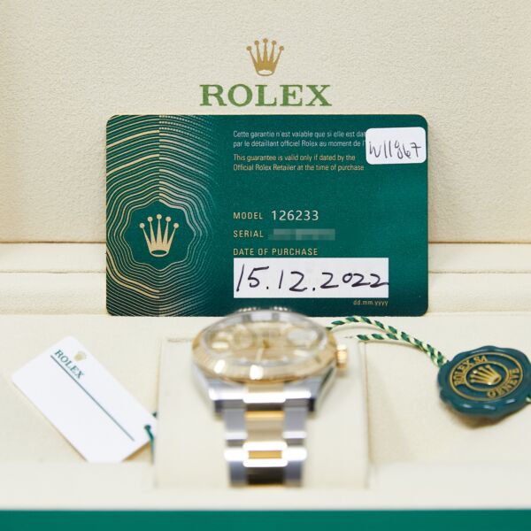 Rolex Datejust Steel + Yellow Gold Champagne Palm Motif Dial on Oyster Bracelet [COMPLETE SET 2022] UNWORN