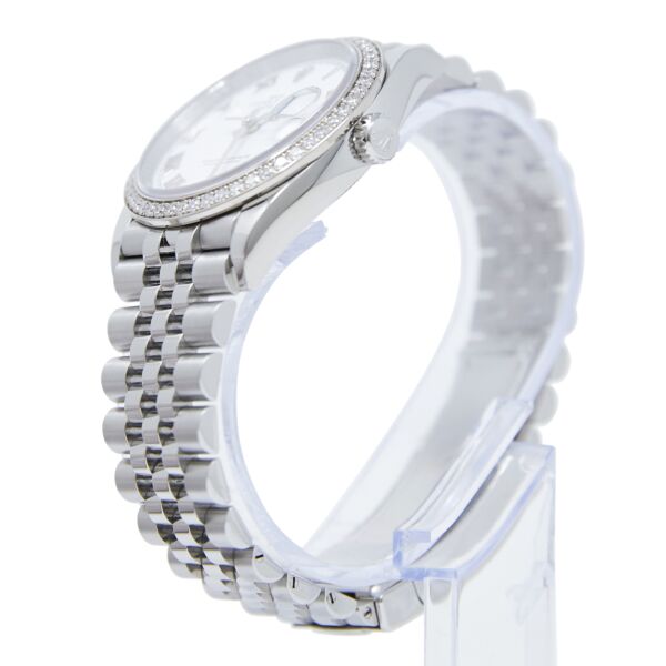 Rolex Pre-Owned Datejust Steel + White Gold Diamond Bezel White Roman Dial [COMPLETE SET 2021] MINT 36mm