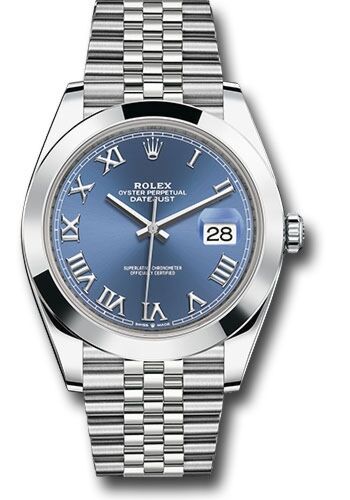 Rolex Datejust 41 Steel Blue Roman Dial Jubilee Bracelet 41mm