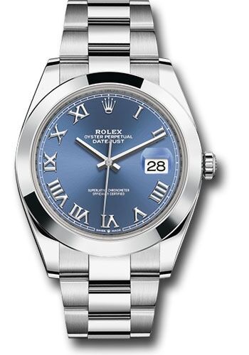 Rolex Datejust 41 Steel Blue Roman Dial Oyster Bracelet 41mm