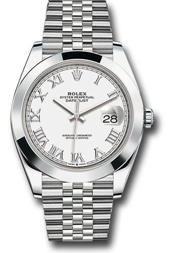 Rolex Datejust 41 Steel White Roman Dial Jubilee Bracelet 41mm
