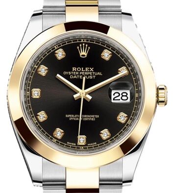Rolex Datejust 41 Steel and Yellow Gold Black Diamond Dial Oyster Bracelet 41mm