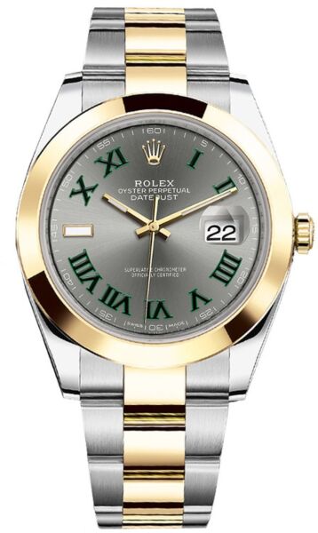Rolex Datejust 41 Steel and Yellow Gold Grey Roman Dial Oyster Bracelet 41mm