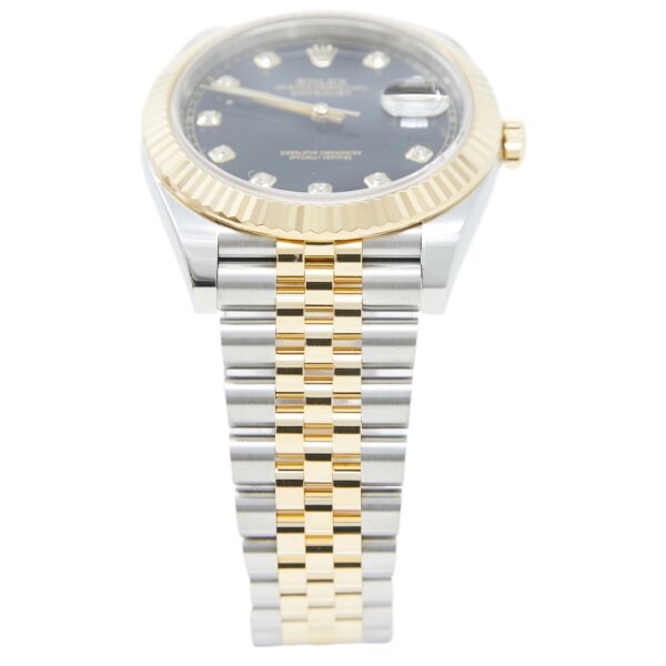 Rolex Pre-Owned Datejust 41 Steel and Yellow Gold Black Diamond Dial on Jubilee Bracelet [COMPLETE SET]