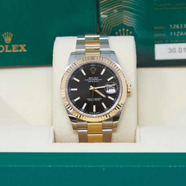 Rolex Pre-Owned Datejust 41 Steel and Yellow Gold Black Dial on Oyster Bracelet [COMPLETE SET] 2021