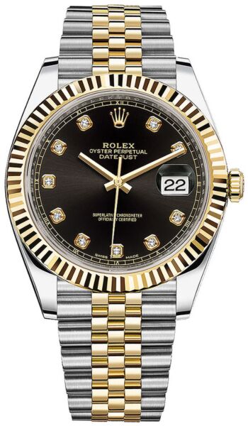 Rolex Datejust 41 Steel and Yellow Gold Black Diamond Dial