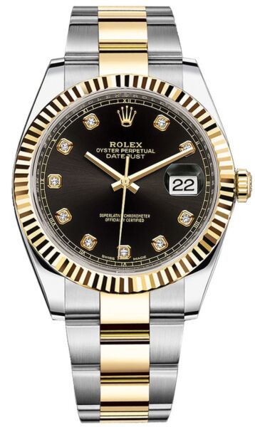 Rolex Datejust 41 Steel and Yellow Gold Black Diamond Dial on